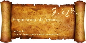 Fogarassy Ágnes névjegykártya