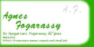 agnes fogarassy business card